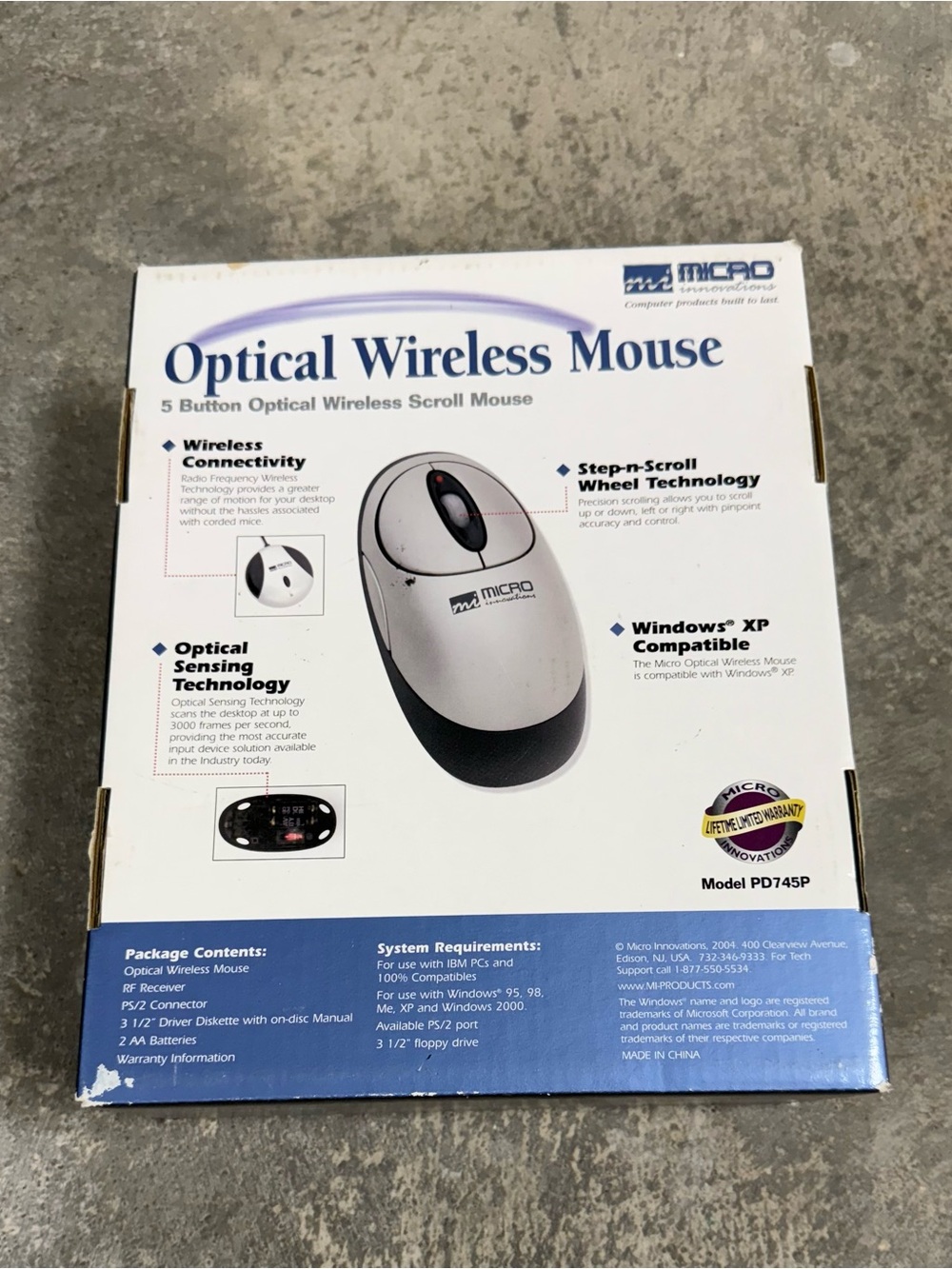 NOS Micro Innovations PD745P Optical Wireless Mouse Windows XP - Picture 3 of 8